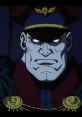 M. Bison's imposing character from the Street Fighter II animated movie, showcasing his intense expression and military attire.