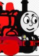 Cheerful cartoon train character inspired by Brad The Black Number 9 OC Engine, showcasing vibrant colors and a friendly smile.