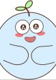 Cute blue character with big eyes and a leaf, representing Little Munchy Puff's playful and charming essence.