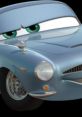 Finn McMissile, the sleek blue spy car from Cars, exudes confidence with his focused gaze and stylish design.