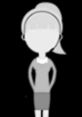 Stylized character representing a professional woman in gray attire, ideal for visuals related to personal branding.