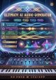 Ultimate AI Audio Generator interface showcasing voiceovers, sound effects, music scoring, and ambient soundscapes.