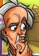 Professor Voice from Cut The Rope: Experiments, deep in thought, showcasing his signature white hair and blue eyes.