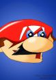 Colorful Mario character face on a blue background, showcasing a playful style perfect for gaming and AI art enthusiasts.