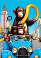A Monkey Driving A Cool Car