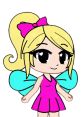 Fiona the Fairy from Teletubbies, featuring a pink dress, blonde hair, and turquoise wings, bringing magic and joy.