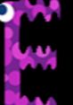 Playful purple letter 'E' character from E In My Whiz Kid Blocks, featuring a unique monster design with an eye.