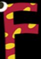 Colorful letter "F" with playful polka dots, representing fun and creativity in "F In My Whiz Kid Blocks.