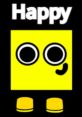 Happy character from EL, featuring a cheerful yellow square with large eyes and a smile, standing on yellow shoes.