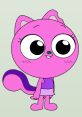 Cute pink character Staz from "Squirrels At The Beach" with big eyes, ready for fun adventures with friends.
