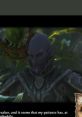 Bisarane character in a mystical setting, showcasing detailed armor and a stern expression amidst lush greenery.
