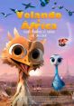 Colorful poster for "Volando a África" highlights brave birds on an adventure, featuring whimsical characters and vibrant landscapes.