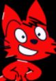 Cheerful red cartoon character with large eyes and a playful expression, embodying the fun and vibrant spirit of Reddy.