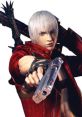 Dante from DMC with silver hair, red jacket, wielding a pistol, embodying cool confidence and action spirit.