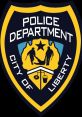 Liberty City Police Department badge design featuring emblematic figures, symbolizing law enforcement in Grand Theft Auto IV.
