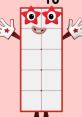 Cheerful character representing Nb Ten Dad, with a red border, smiling face, and star accents, engagingly promoting counting.