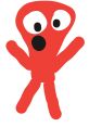 Cheerful red octopus character with large eyes and a surprised expression, perfect for children's themes and fun illustrations.