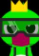 Catycat Hawk character with green skin, glasses, and a yellow crown, showcasing a fun and playful design.