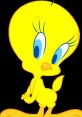 Tweety Bird stands cutely, showcasing bright yellow feathers and big blue eyes, iconic character from classic cartoons.
