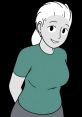 Cartoon of a smiling woman with short light hair in a green shirt, showcasing a friendly and approachable demeanor.