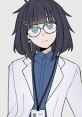 Dr. Brook, an animated character with glasses, wearing a white lab coat and blue shirt, exuding a thoughtful demeanor.