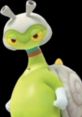 Snail king character with a green body, white shell, and playful expression, embodying fun and whimsy in animation.