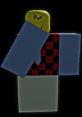 Roblox character featuring a yellow head, blue sleeves, and a red and black checkered vest. Unique design for Devesto fans.