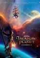 Treasure Planet (2002) poster featuring a young hero gazing at a majestic ship soaring through a colorful cosmic backdrop.