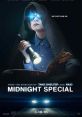A boy with a flashlight and blue glasses reads in darkness, promoting suspense in "Midnight Special" (2016).