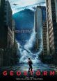 Epic scene from "Geostorm" (2017) featuring a massive wave threatening a cityscape, showcasing intense disaster elements.