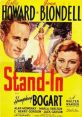 Vintage poster for "Stand-In" (1937) featuring Leslie Howard, Joan Blondell, and Humphrey Bogart in a vibrant design.