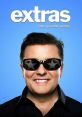 Ricky Gervais in sunglasses promoting "Extras" Season 2, featuring humor and celebrity cameos in the entertainment industry.