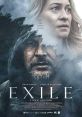 Exile (2023) poster featuring Adam Beach and Camille Sullivan, with the tagline "We are never alone" prominently displayed.