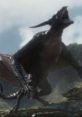 Majestic Ion Dragon roaring atop a rocky terrain, showcasing its fierce presence and intricate scales in a fantasy landscape.