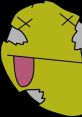Yellow Face from BFB, TPOT, and IDFB, smiling with a cracked surface and expressive features on a black background.