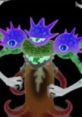 Evil!Bemeebeth Voice character with three heads, vibrant colors, and a menacing presence, perfect for horror-themed media.