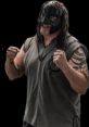 Abyss, the TNA wrestler, celebrates in his signature mask and attire, showcasing his intense persona and athleticism.