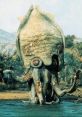 Gezora, the giant octopus monster, emerges from the water, showcasing its large shell-like head and vibrant red eyes.