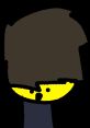 Cartoon character with a round yellow face, dark hair, and a blue shirt against a black background, inspired by Kiroanimationsv4.