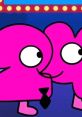 Playful scene featuring Twenty-Four (BFB) with oversized eyes, lively expressions, and a black tie, set against vibrant colors.