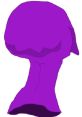Abstract purple figure with a rounded top and flowing base, representing creativity and imagination in design.