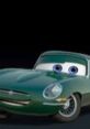 David Hobbscap from Cars 2, a charming green sports car with big expressive eyes and sleek design, ready for adventure.