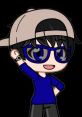 Gacha character Jacob Guilliam with stylish blue glasses and cap, showcasing a playful pose on a black background.