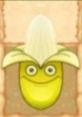 Smiling plant character with a yellow body and green leaves from the popular game "Plants vs. Zombies.