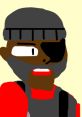 Cartoon portrait of TF2 Heavy character with gray beard, wearing a black beanie and red shirt, depicting a fierce expression.