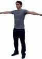 Person with arms outstretched in casual attire, embodying spontaneity and confidence, perfect for "Me saying random things.