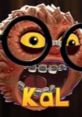 Cartoon character KaL with glasses, a monster-like face, and braces, expressing excitement in a playful style.