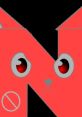 Cartoonish character resembling a cat inside a red "N" with a prohibition symbol, emphasizing a playful design.