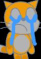 Sad cartoon cat with blue tears, expressing emotion. Ideal for Sheepenglish Brazilien themes.