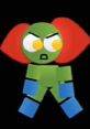 Angry Emojicat character with green body, red pigtails, and fierce expression, embodying playful frustration or anger.